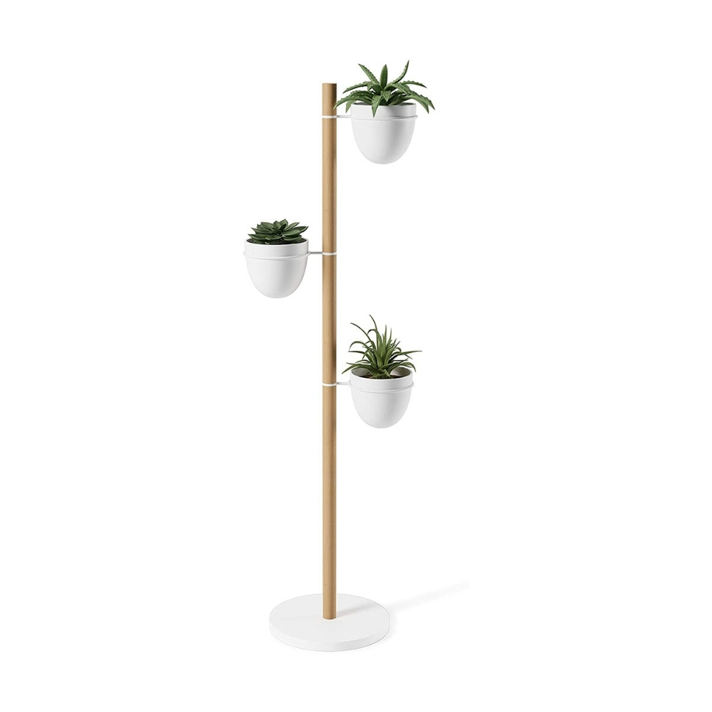 Floor Stand Planter White/Natural