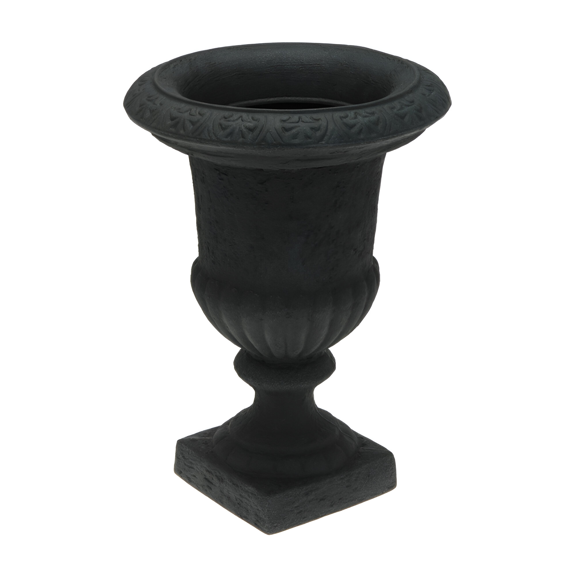 Flower Pot On Foot Round Black